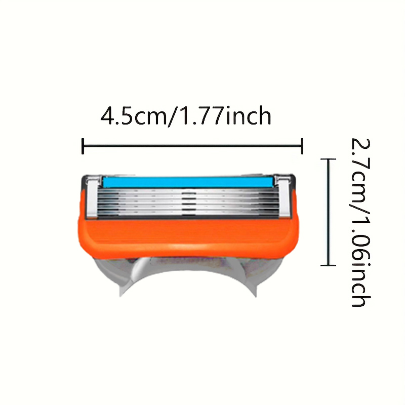 5-Layer Hypoallergenic Stainless Steel Manual Razor with Washable Design, Ideal for Beard & Mustache Trimming - Blue Handle