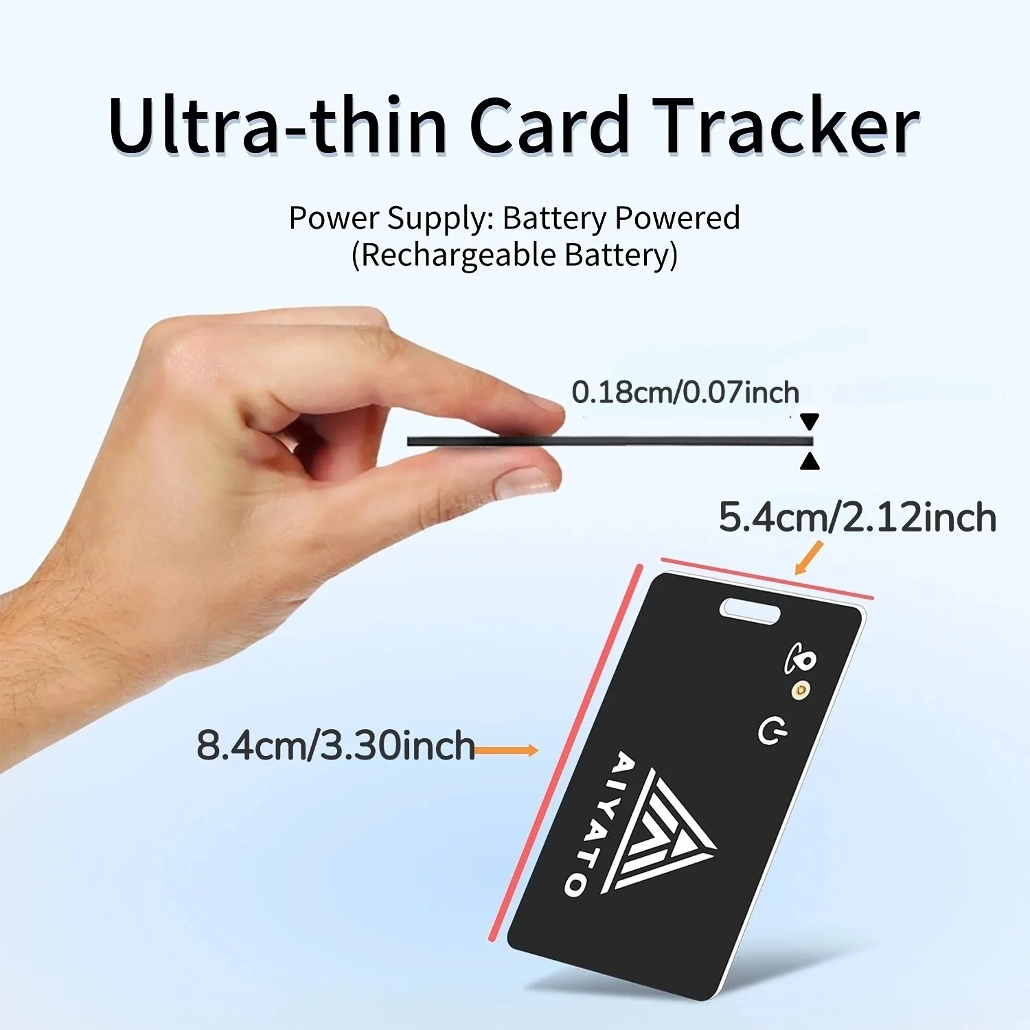 Bluetooth Ultrathin 1.8mm Wallet Finder Card Magnetic Charging Works with Apple Find My (iOS Only) Smart Finder Card