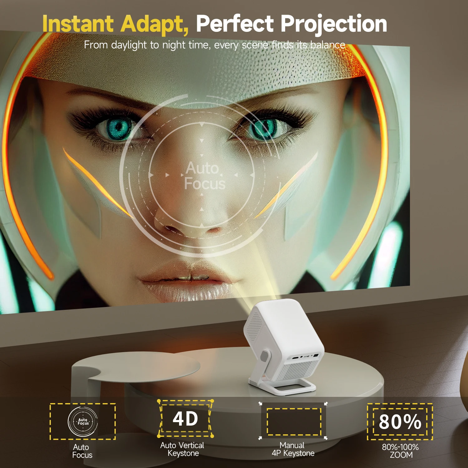 Magcubic HY310X Proiettore portatile 4K 420ANSI WiFi 6 Messa a fuoco automatica Proiettore Android 11 Supporto Full HD 1080P Home Outdoor Cinema