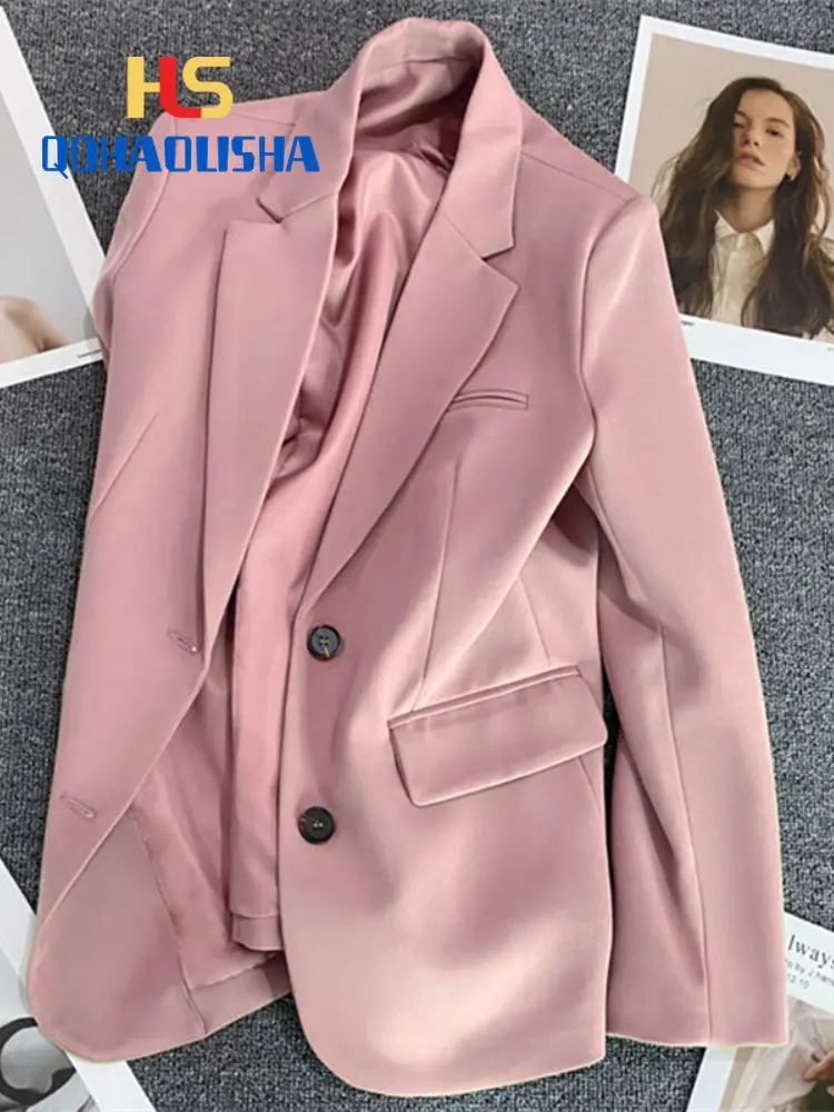 Veste femme nouvelle mode coréenne petit costume haut marron costume manteau vêtements ample tempérament droit mince Blazer pour les femmes