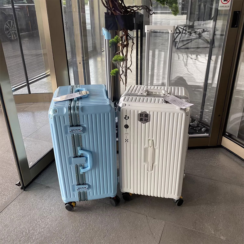 Mala retangular de grande capacidade, estrutura de alumínio, bagagem de mão com suporte para copos, trava tsa, carrinho, 28/30/32/36 polegadas