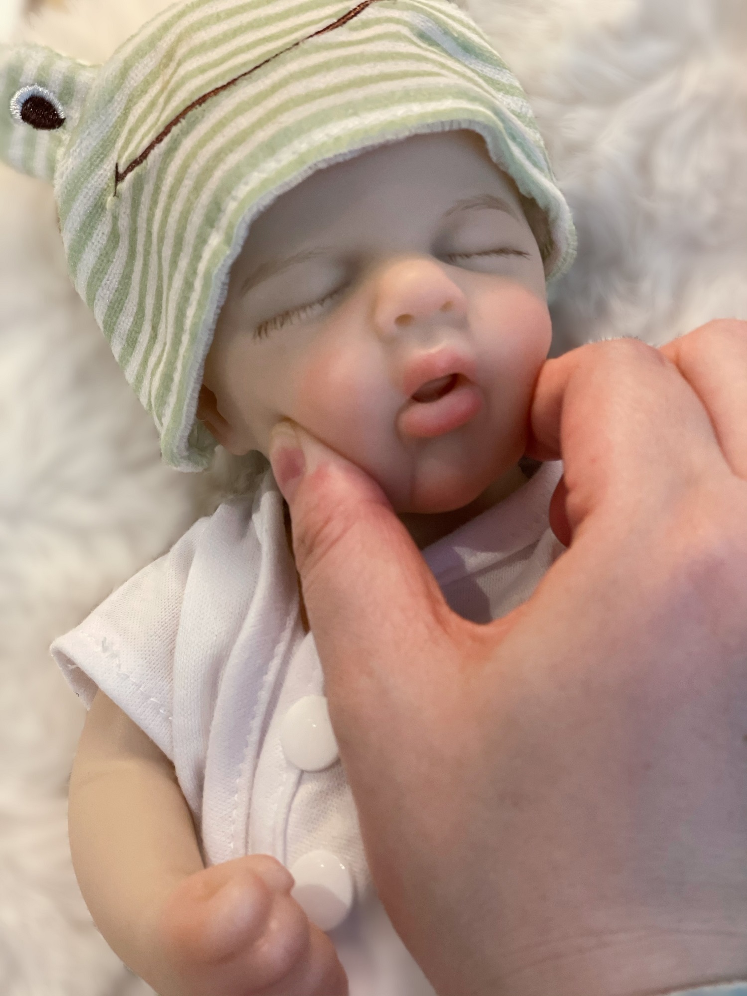 33cm pode abrir boca pintada silicone sólido loulou bebe reborn menina e menino lavável bonecas do bebê recém-nascido para o presente do miúdo