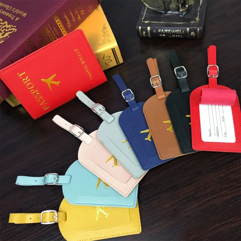 แท็กกระเป๋าเดินทางผู้หญิงผู้ชาย PU หนังกระเป๋าเดินทาง Identifier ป้าย Baggage Boarding Bag Tags ชื่อ ID ที่อยู่ผู้ถืออุปกรณ์เสริม