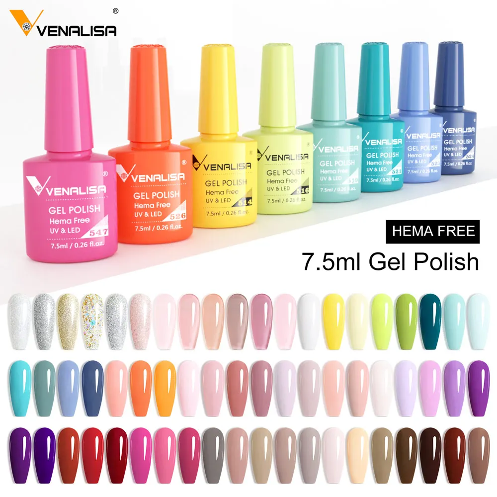 Venalisa VIP5 Гель-лак для ногтей HEMA/TPO БЕСПЛАТНО Полное покрытие Красивый полуперманентный замачиваемый УФ-светодиодный гель-лак для ногтей Гель-лак