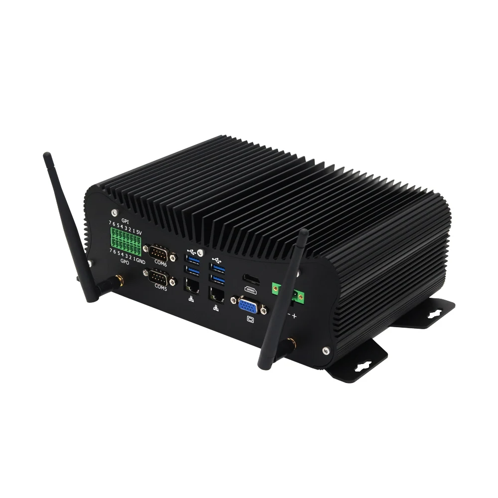 6-COM безвентиляторный промышленный блок ПК Core i7-1195G7 i5 1135G7 Dual 2.5G LAN Windows 10 Linux Компактный промышленный компьютер GPIO 4G SIM