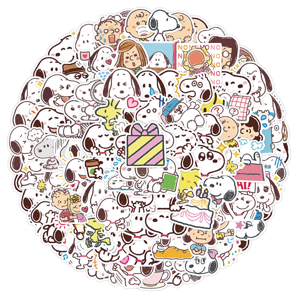 60pcs Cartoon Anime Snoopy Cute Puppy Decoration Notebook Stationery Handbook DIY Sticker
