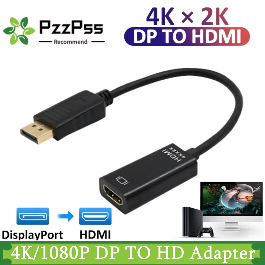 Convertitore adattatore DP a HDMI 4K 1080P maschio a femmina DisplayPort a cavo adattatore audio video compatibile HDMI per PC TV portatile