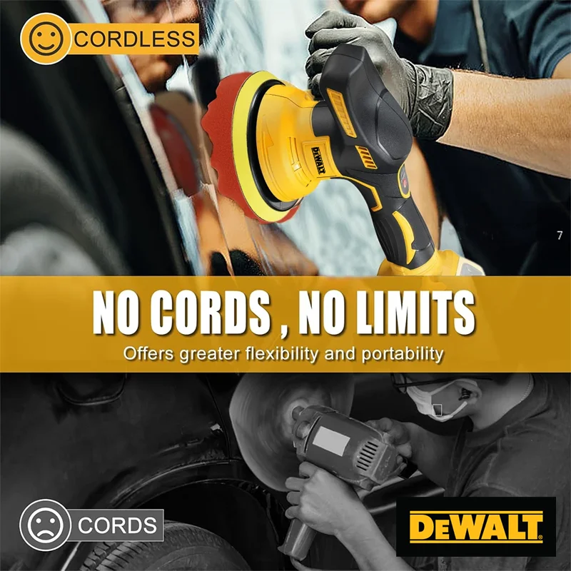Dewalt 8 Gears Digital Display Cordless Car Polisher Electric Polisher Auto Car Waxing Polishing Machine For Dewalt 20V Battery