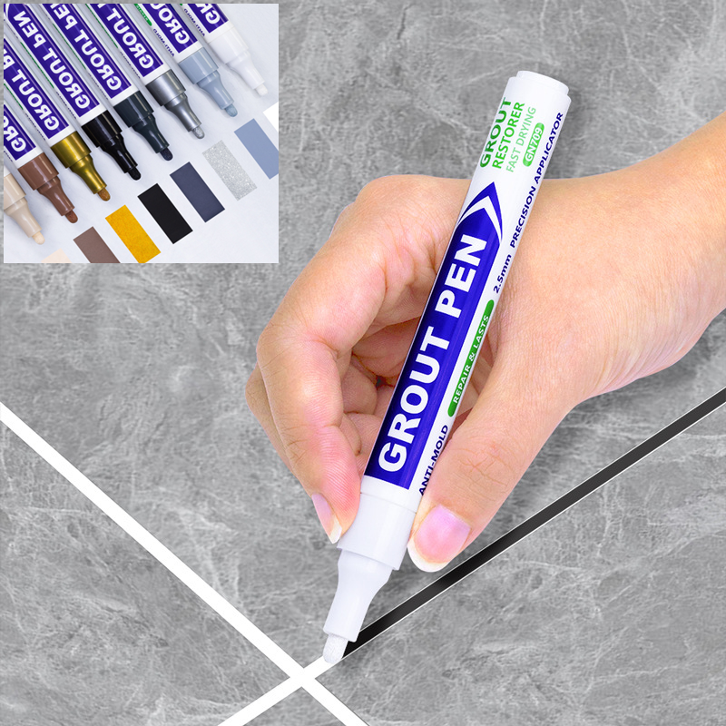 8-цветная белая ручка для затирки плитки, водостойкий маркер для восстановления затирки стен, ручка для ремонта швов ванной комнаты, стен, пола, ручки