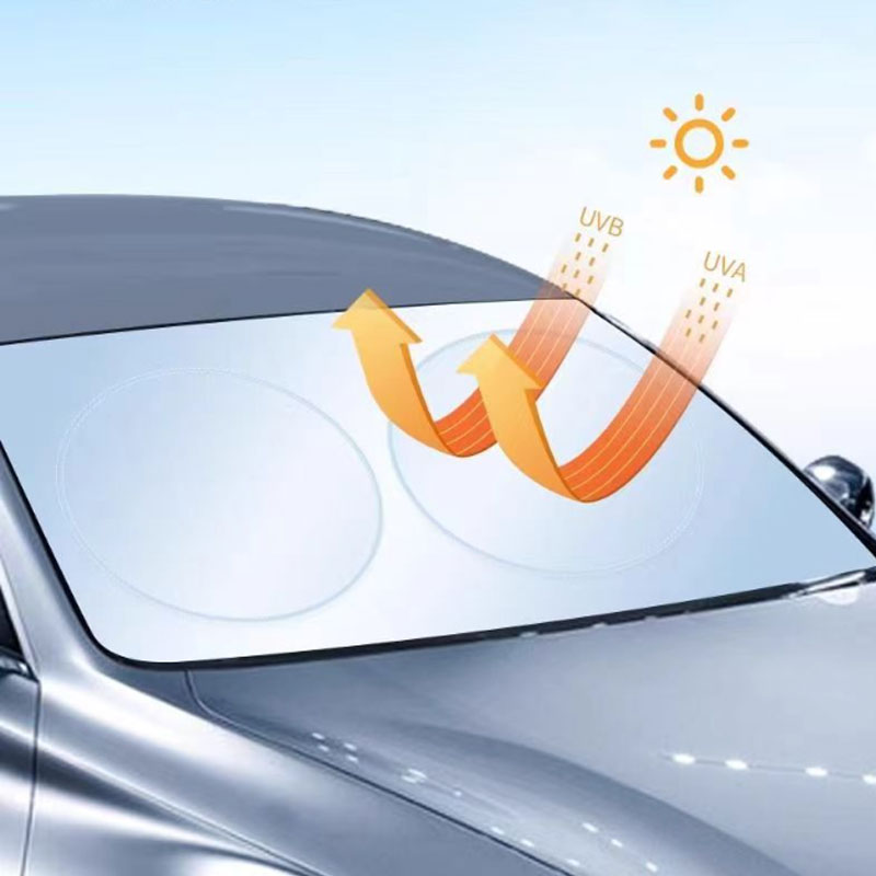 シルバーコーティングされた日焼け止め、日焼け止め、ヒートブロック、UV不透明、フロントギア、チタン、夏