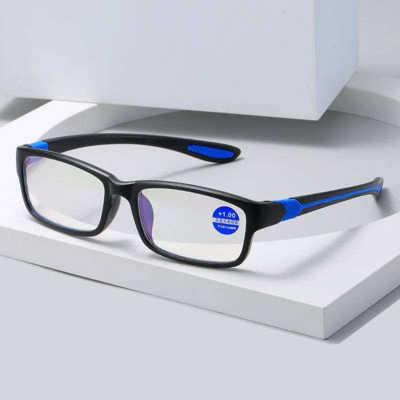 Gafas de lectura TR90 con bloqueo de luz azul para hombre, gafas deportivas ultraligeras de negocios para presbicia, gafas para ordenador + 1,0 + 1,5 + 2 + 2,5 + 3