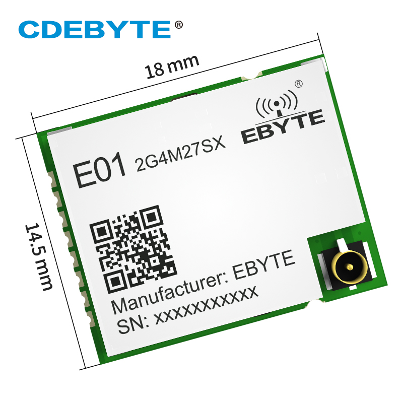 CDEBYTE E01-2G4M27SX nRF24L01P 2,4 GHz interne PA LNA 4km SMD 27dbm GFSK SPI wireless modul
