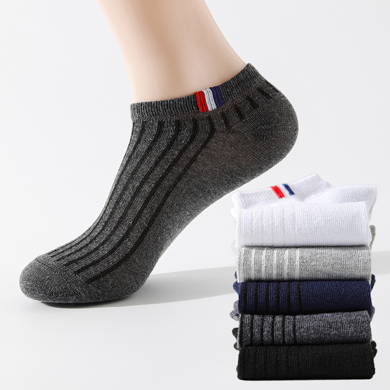 5 pares de calcetines finos de barco, mezcla de verano, Color liso, informal, transpirable, absorción del sudor, calibración