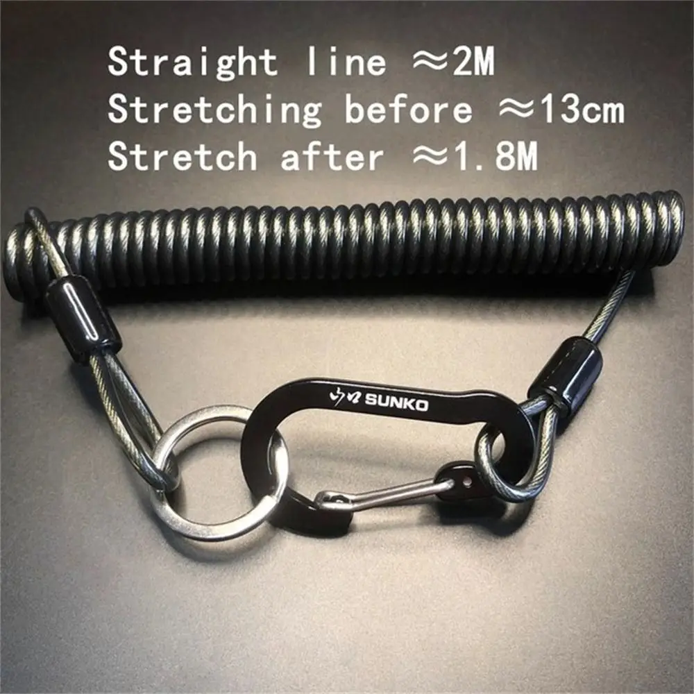 Key Lanyard Fishing Missed Rope Key Koord Key Chain Elastic Coil Stretch Tether Fashion Wire Spring Twisted Lockable Rope