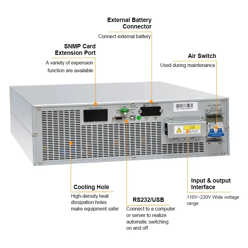 Cwups 1kva 800w Security Monitoring Single Phase Telecommunications Rack Mounted Online Ups For Cctv Camera System