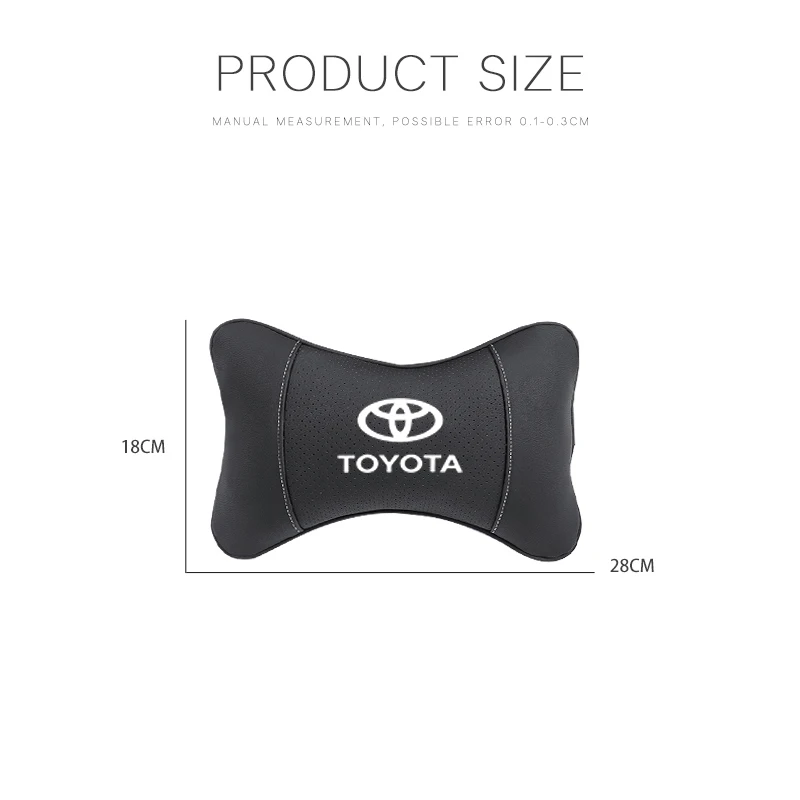 Reposacabezas de asiento de coche, almohada de cuello con logotipo automático para Toyota Camry Auris Corolla Yaris Aygo RAV4 Prius CHR Hilux Avensis Land Cruiser, 1 Uds.