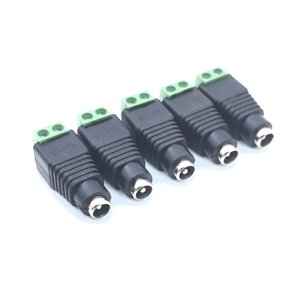 5 คู่ชายและหญิงเชื่อม-ฟรีปลั๊ก DC 5.5*2.1 มม.เชื่อมฟรี DC หญิงสีเขียว Terminal การตรวจสอบปลั๊ก Push-But