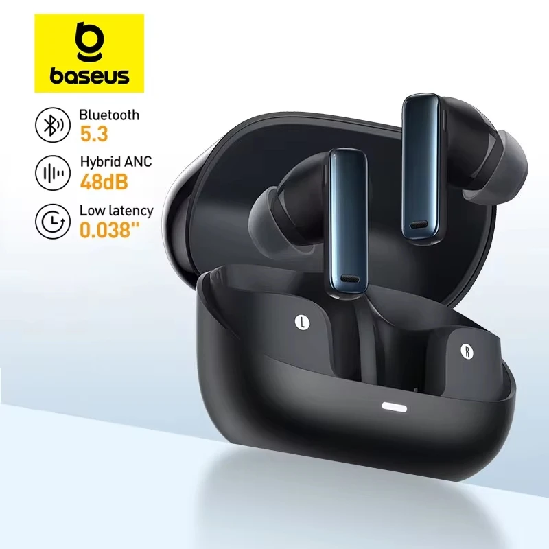 Baseus Bowie M2s ANC auriculares Bluetooth 5,3 cancelación activa de ruido-48dB auriculares inalámbricos compatible con auriculares de Audio espacial 3D