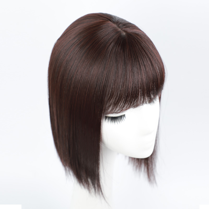 Натуральные волосы, невидимые парики с челкой, топпер из синтетических волос, черный прямой парик, женский зажим для наращивания волос 25 см/35 см