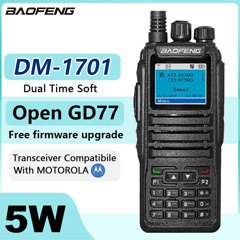 Baofeng DMR DM 1701 Digital Walkie Talkie Dual Mode Analog Two Way วิทยุเปิด GD77 Dual Time Slot ชั้น 1 + 2 Ham วิทยุยาว