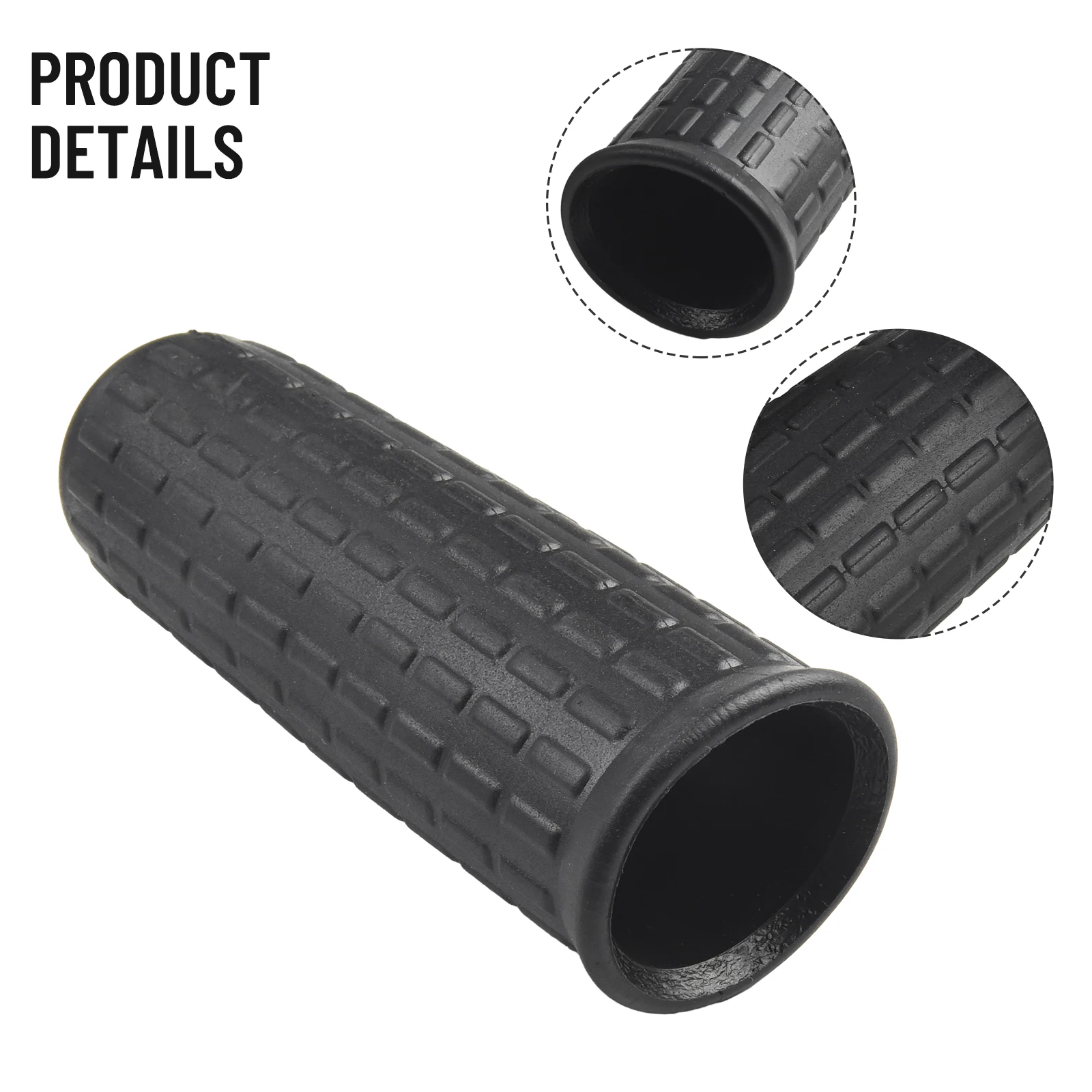 2Pcs Wheelbarrow Rubber Handles Round Tubes Black Replacement  Handles Rubber Round Hole Handle Tool PVC Anti Slip Rubber Sleeve