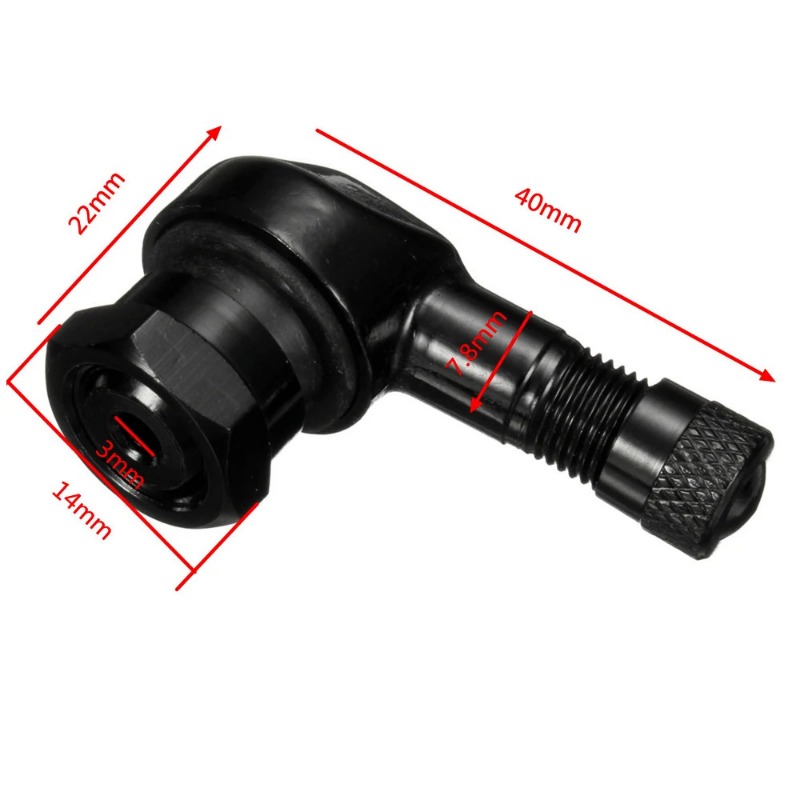 Válvula de aleación de aluminio para llanta de motocicleta, ángulo de 90 grados, vástagos de válvula sin cámara para llanta, piezas de rueda, 1/2 Uds.