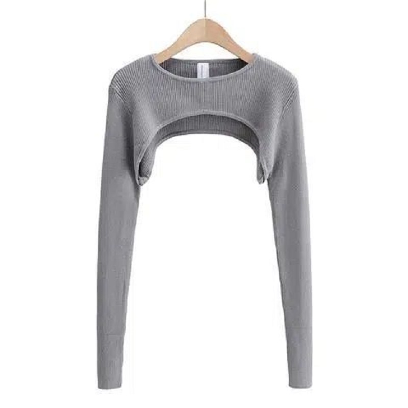 Y2k 美的服 O ネック黒、白のセクシーな原宿ニット Tシャツ 2024 Tシャツ女性長袖クロップトップ春秋