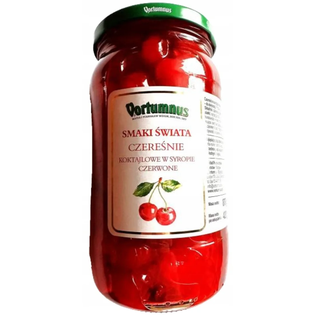 Czereśnie koktaljowe czerwone 420g - Vortumnus