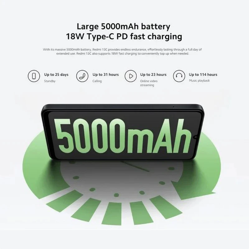 Global Version Xiaomi Redmi 13C MIUI 14 Smartphone MTK Helio G85 Octacore 50MP Camera 5000mAh 90Hz 6.74" Display