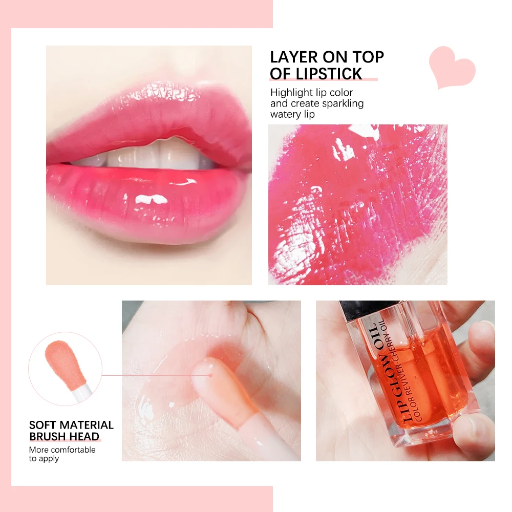 6ml 크리스탈 젤리 모이스춰 라이징 립 오일 플럼 핑 안전 립 글로스 메이크업 섹시 플럼프 하이 드레이팅 립 글로우 오일 틴티드 립 플럼 퍼