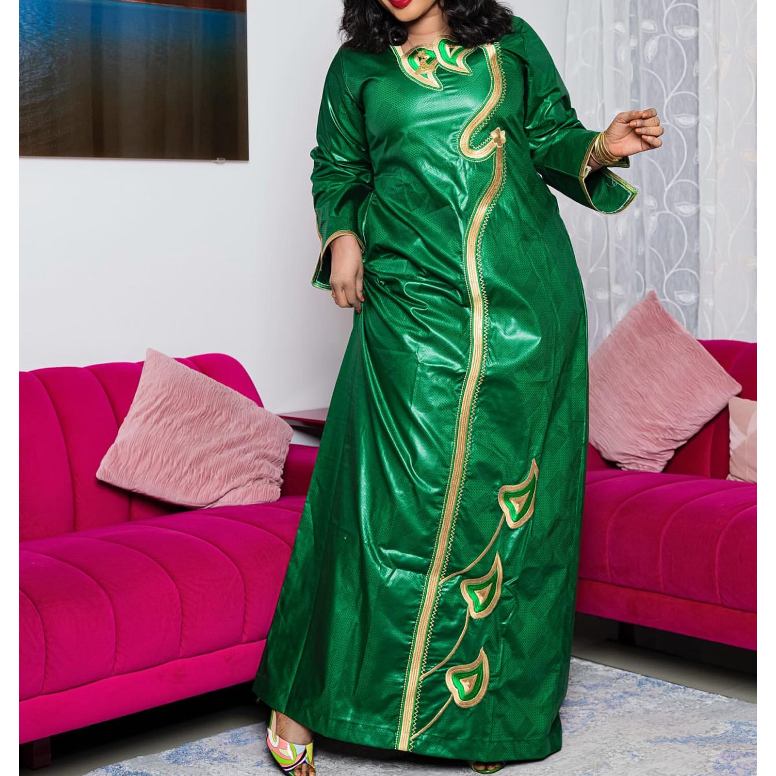 女性のためのアフリカの床の長さのドレス,刺embroideryデザイン,婦人服,大きいサイズ