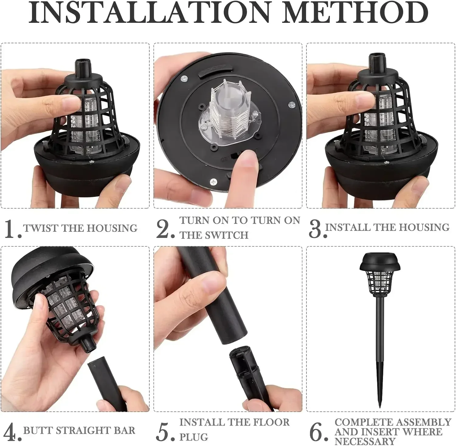 Luz Solar Exterminador de insectos para exteriores, lámpara LED impermeable con energía Solar para matar mosquitos, para uso interior y exterior
