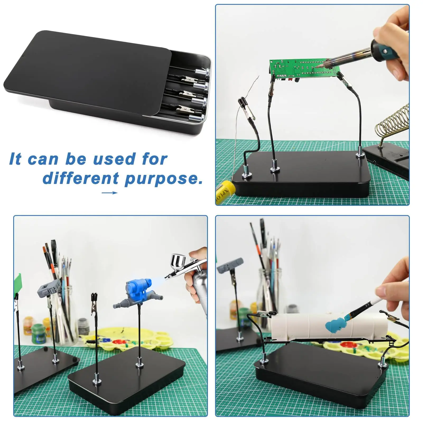 Rafford 10 Stück Krokodilklemmen |   Gummispitzen + Magnetfuß, biegsame Metalldrahtklemmen für Hobbymodellierung und Heimwerkerprojekte