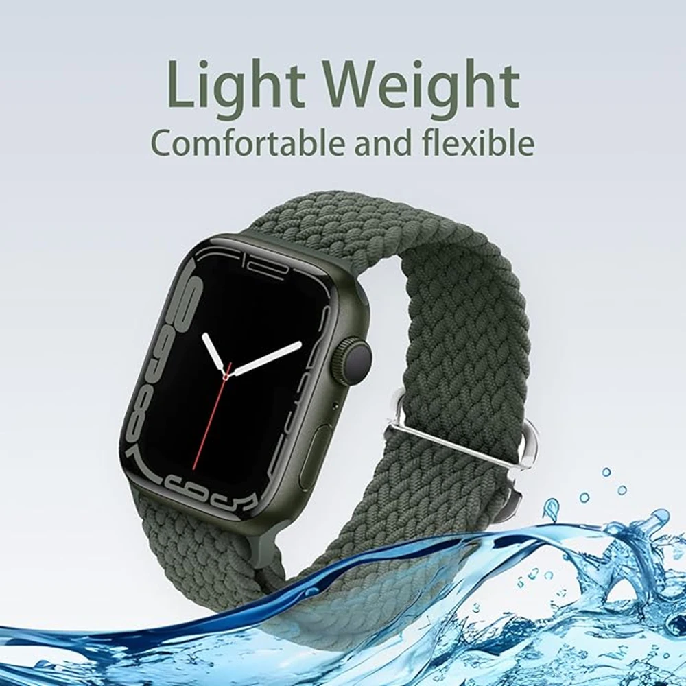 ห่วงถักสําหรับ Apple Watch Band 42/46 มม.45/41 มม.38/40 มม.44 มม.49 มม.Solo สร้อยข้อมือ iWatch Series 10 9 SE 8 7 6 Ultra2