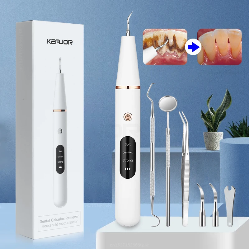 Điện Sonic Nha Khoa Giải Tích Máy Miệng Răng Cao Răng Tẩy Mảng Bám Vết Bẩn Bụi Tẩy Trắng Răng Di Động Có Đèn LED