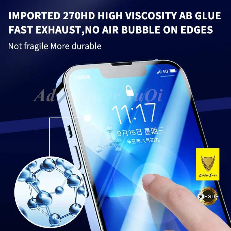 2pcs Premium Tempered Glass For iPhone 17 16 15 14 13 12 11 16e Screen Protector Pro Max Full Glue X XR XS 7 8 Plus Armor
