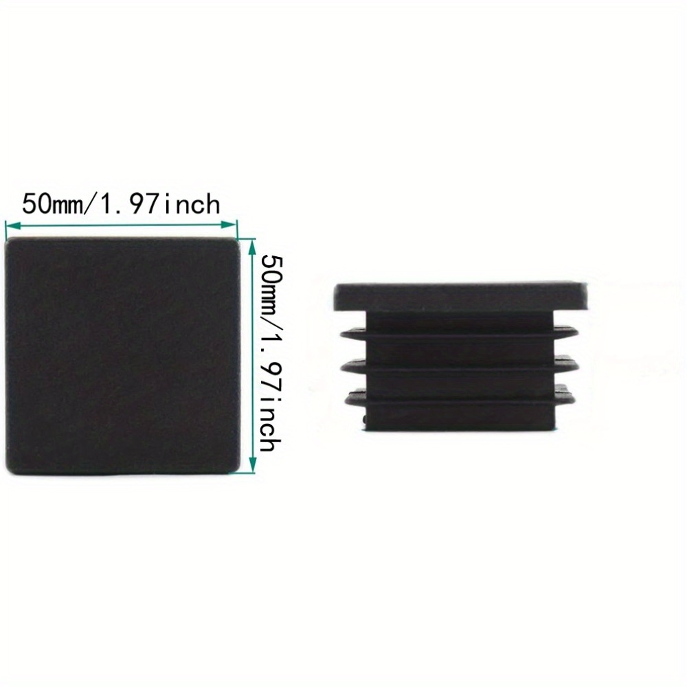 50Mm Vierkante Buis Einddop Plastic Plug, Zwarte Plug Vierkante Plug Meubeltafels En Stoelen Plastic Vierkante Stalen Buisafdekkap