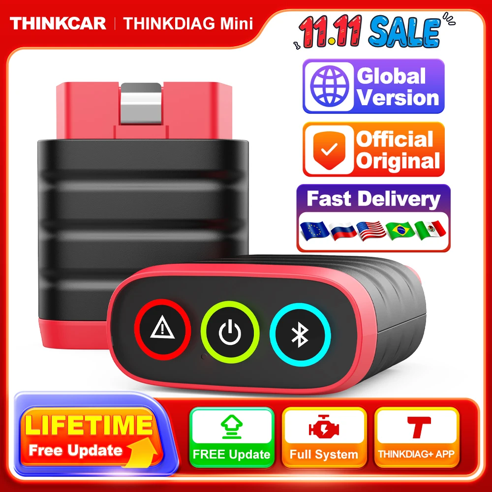 THINKCAR THINKDIAG MINI Obd2 сканер для Auto Full Obd 2-функциональная система диагностический инструмент автомобильный диагностический считыватель кодов PK ELM327