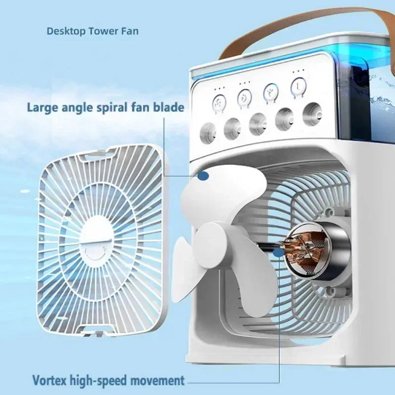 Portable Humidifier & Fan with USB Power, Adjustable Humidistat Modern Aesthetic | Adjustable Fan Speed, Humidifier for Home