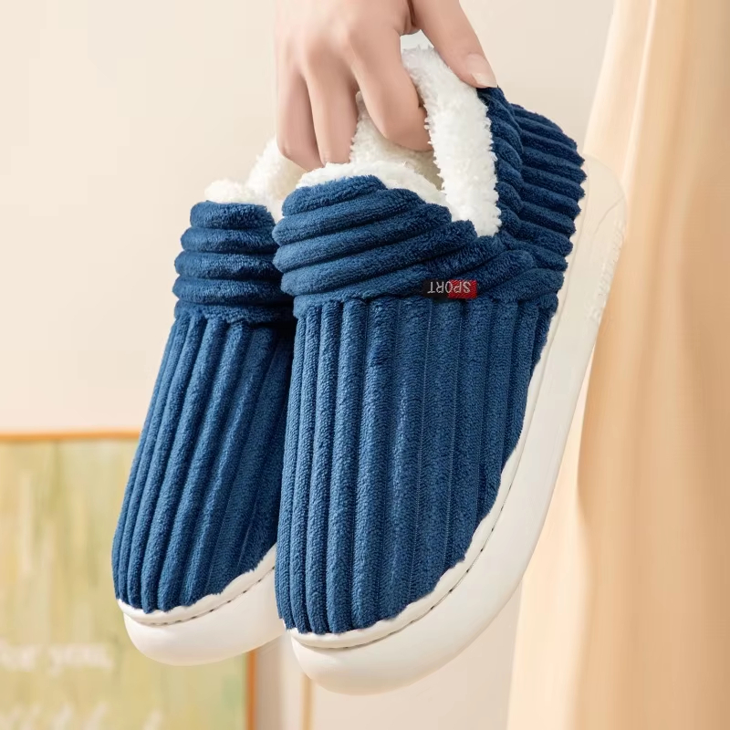 Thermofarbene Winterhausschuhe, superweiche Slip-On-Hausschuhe, flache Hausschuhe, gemütliche und warme Plüsch-Bodenhausschuhe, kostenlose Versandschuhe