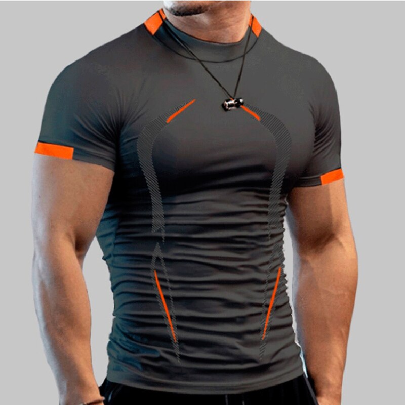 Maglietta da uomo nuova a compressione da uomo Fitness Gym Super Hero Sport T-shirt da corsa Allenamento fitness Manica corta traspirante ad asciugatura rapida