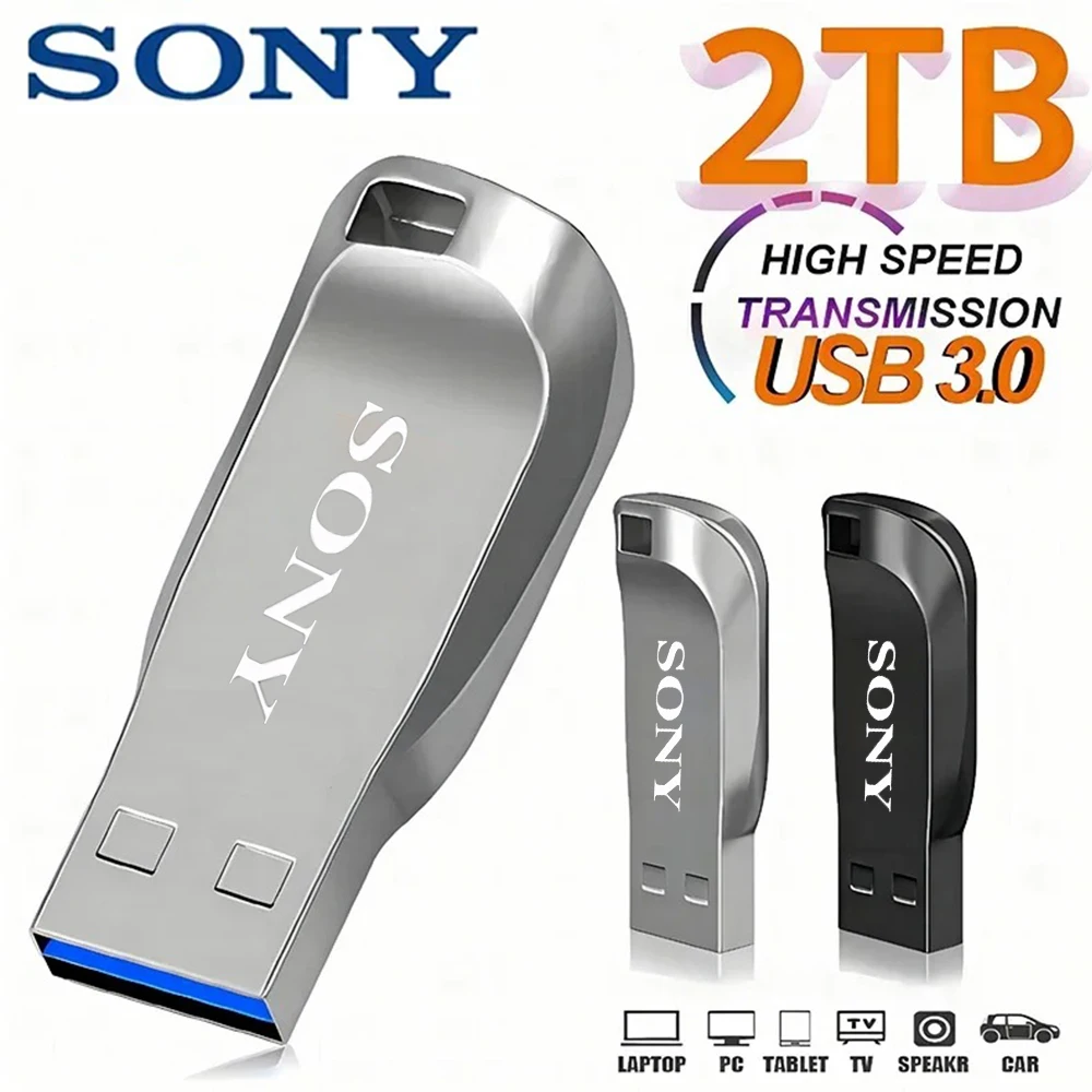 SONY 2 ТБ USB 3.0 Pen Drive 1 ТБ 512 ГБ Высокоскоростной металлический SSD Pendrive Cle Портативный U-диск Флэш-накопитель Memoria Stick