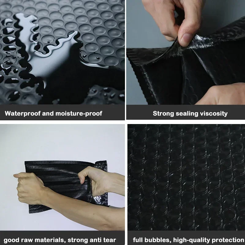 20 ชิ้น/ล็อตสีดําสีขาวโฟมซองจดหมาย Self Seal Bubble Mailers เบาะซองของขวัญ Bubble Mailing Bag การจัดส่งแพคเกจกระเป๋า