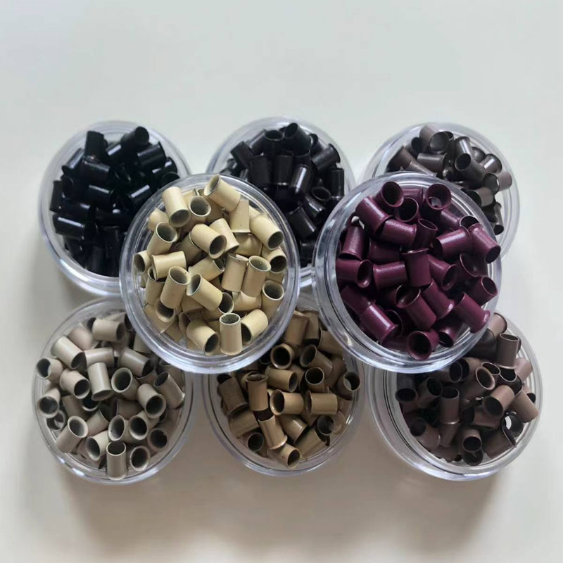 200PCS Flared copper rings 4.0mm*3.6mm*6.0mm copper tubes Micro Rings/links/beads Hair Extension Tools  8 Colors