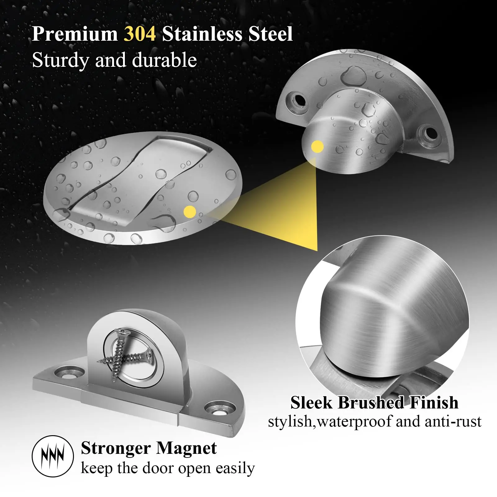 Punch ฟรี Anti-collision ที่มองไม่เห็น Strong Magnetic สังกะสีอัลลอยด์ประตูผู้ถือประตูจับชั้นติดตั้งเล็บฟรีประตู