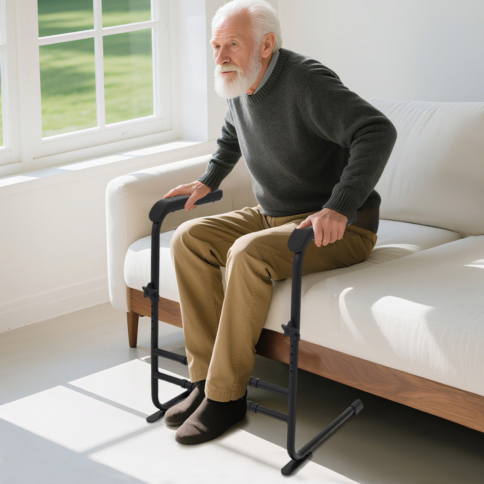 Support d'assistance, aide sur pied pour personnes âgées, support de canapé pour chaise, hauteur réglable de 61 à 73 cm, aide à la mobilité pour un usage quotidien