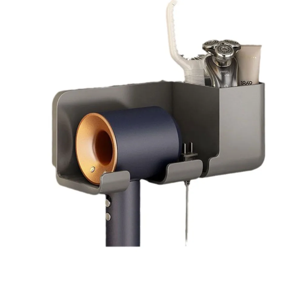 1 壁掛けヘアドライヤーブラケットバスルーム棚パンチフリー穴あけ収納ラック省スペースケアツールパンチングエアダクトなし