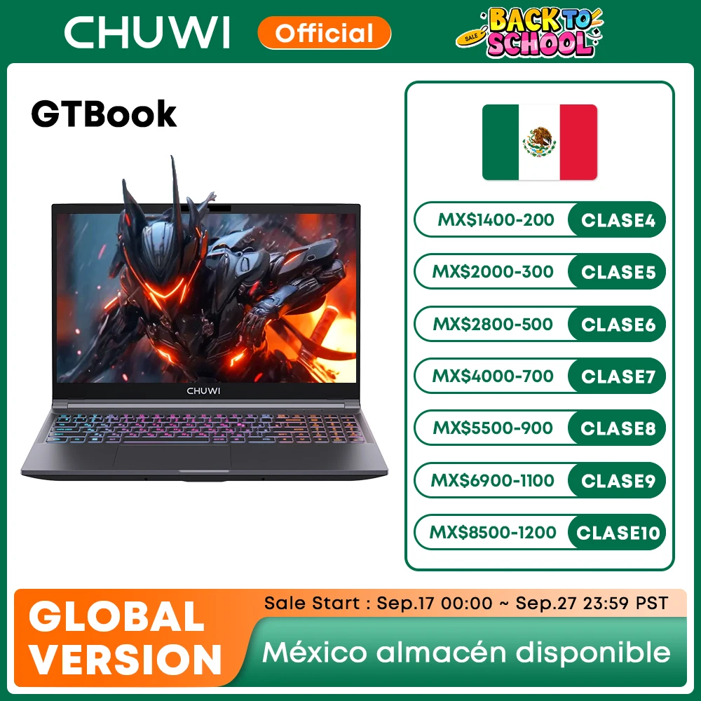 World Premier CHUWI GTBook i5-12450H RTX 3050 portátil para juegos pantalla FHD de 15,6 pulgadas 16GB RAM 512GB SSD cuerpo de Metal portátil dedicado