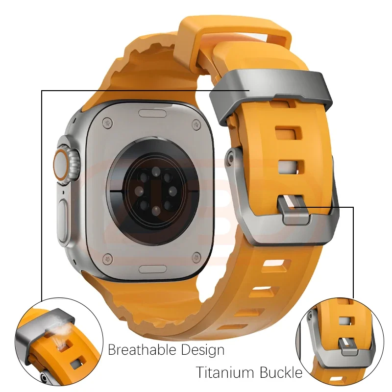 スポーツシリコンバンド Apple Watch ウルトラ 2 10 9 8 7 6 SE 5 4 チタンメタルブレスレットストラップ iWatch 42 ミリメートル 44 ミリメートル 45 ミリメートル 46 ミリメートル 49 ミリメートル
