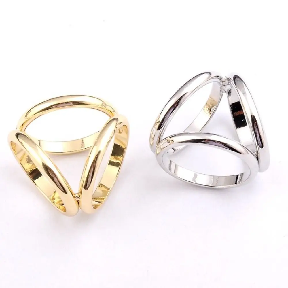Syal Tiga Cincin Paduan Elegan Gesper Cincin Syal Bulat Multifungsi Dekorasi Bros Gaya Korea